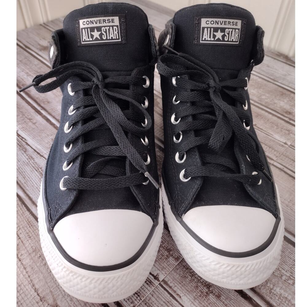 Converse EUC Chuck Taylor All-Star High Street Black/Gray Plaid Sneakers Men's 9 - Picture 3 of 12
